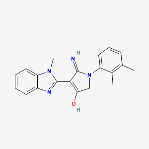 molecular formula C20H20N4O B11398504 5-Amino-1-(2,3-dimethylphenyl)-4-(1-methyl-1H-1,3-benzodiazol-2-YL)-2,3-dihydro-1H-pyrrol-3-one 