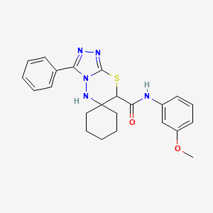 N-(3-methoxyphenyl)-3'-phenylspiro[cyclohexane-1,6'-[1,2,4]triazolo[3,4-b][1,3,4]thiadiazine]-7'-carboxamide