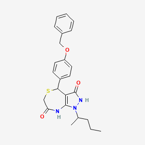 4-[4-(benzyloxy)phenyl]-7-hydroxy-1-(pentan-2-yl)-1,2,4,6-tetrahydro-3H-pyrazolo[3,4-e][1,4]thiazepin-3-one