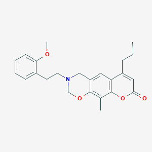 3-[2-(2-methoxyphenyl)ethyl]-10-methyl-6-propyl-3,4-dihydro-2H,8H-chromeno[6,7-e][1,3]oxazin-8-one