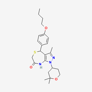 4-(4-butoxyphenyl)-1-(2,2-dimethyltetrahydro-2H-pyran-4-yl)-3-methyl-4,6-dihydro-1H-pyrazolo[3,4-e][1,4]thiazepin-7-ol