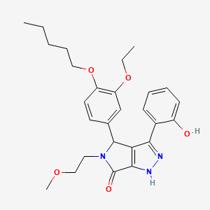 molecular formula C27H33N3O5 B11398539 4-[3-ethoxy-4-(pentyloxy)phenyl]-3-(2-hydroxyphenyl)-5-(2-methoxyethyl)-4,5-dihydropyrrolo[3,4-c]pyrazol-6(1H)-one 