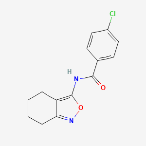 molecular formula C14H13ClN2O2 B11398553 4-chloro-N-(4,5,6,7-tetrahydrobenzo[c]isoxazol-3-yl)benzamide 