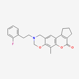 9-(2-Fluorophenethyl)-6-methyl-2,3,9,10-tetrahydro-8H-cyclopenta[3,4]chromeno[6,7-E][1,3]oxazin-4(1H)-one