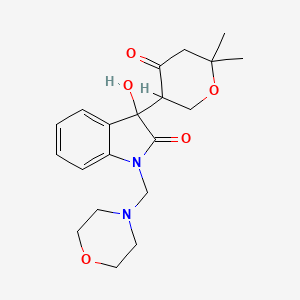 molecular formula C20H26N2O5 B11398572 3-(6,6-dimethyl-4-oxotetrahydro-2H-pyran-3-yl)-3-hydroxy-1-(morpholin-4-ylmethyl)-1,3-dihydro-2H-indol-2-one 