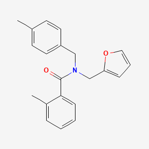 molecular formula C21H21NO2 B11398579 N-(furan-2-ylmethyl)-2-methyl-N-(4-methylbenzyl)benzamide 