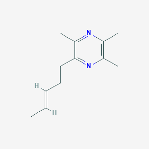 molecular formula C12H18N2 B1139859 (E)-2,3,5-Trimethyl-6-(pent-3-en-1-yl)pyrazine CAS No. 107209-24-5