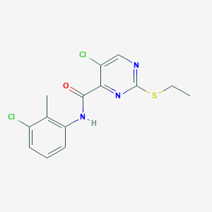 5-chloro-N-(3-chloro-2-methylphenyl)-2-(ethylsulfanyl)pyrimidine-4-carboxamide