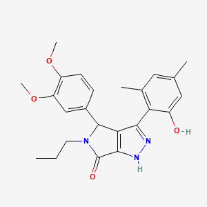 molecular formula C24H27N3O4 B11398611 4-(3,4-dimethoxyphenyl)-3-(2-hydroxy-4,6-dimethylphenyl)-5-propyl-4,5-dihydropyrrolo[3,4-c]pyrazol-6(1H)-one 