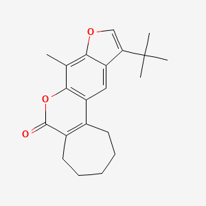 molecular formula C21H24O3 B11398620 11-tert-butyl-8-methyl-2,3,4,5-tetrahydrocyclohepta[c]furo[3,2-g]chromen-6(1H)-one 