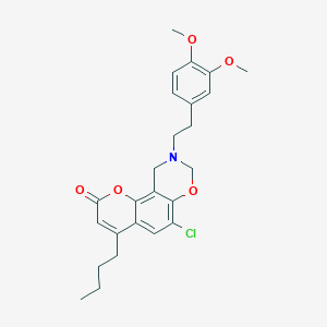 4-butyl-6-chloro-9-[2-(3,4-dimethoxyphenyl)ethyl]-9,10-dihydro-2H,8H-chromeno[8,7-e][1,3]oxazin-2-one