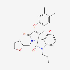 6,7-dimethyl-1'-propyl-2-(tetrahydrofuran-2-ylmethyl)-2H-spiro[chromeno[2,3-c]pyrrole-1,3'-indole]-2',3,9(1'H)-trione