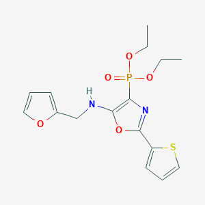 Diethyl (5-{[(furan-2-YL)methyl]amino}-2-(thiophen-2-YL)-1,3-oxazol-4-YL)phosphonate