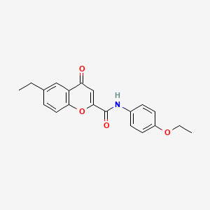 molecular formula C20H19NO4 B11398685 N-(4-ethoxyphenyl)-6-ethyl-4-oxo-4H-chromene-2-carboxamide 