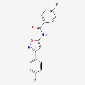 4-fluoro-N-[3-(4-fluorophenyl)-1,2-oxazol-5-yl]benzamide