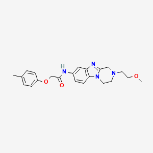 molecular formula C22H26N4O3 B11398708 N-[2-(2-methoxyethyl)-1,2,3,4-tetrahydropyrazino[1,2-a]benzimidazol-8-yl]-2-(4-methylphenoxy)acetamide 