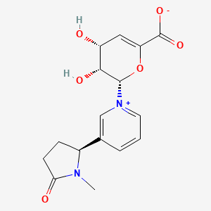 molecular formula C₁₆H₁₈N₂O₆ B1139873 Cotinine N-(4-Deoxy-4,5-didehydro)-beta-D-glucuronide CAS No. 146275-15-2