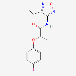 molecular formula C13H14FN3O3 B11398738 N-(4-ethyl-1,2,5-oxadiazol-3-yl)-2-(4-fluorophenoxy)propanamide 