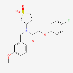 molecular formula C20H22ClNO5S B11398759 2-(4-chlorophenoxy)-N-(1,1-dioxidotetrahydrothiophen-3-yl)-N-(3-methoxybenzyl)acetamide 