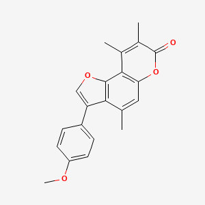 molecular formula C21H18O4 B11398775 3-(4-methoxyphenyl)-4,8,9-trimethyl-7H-furo[2,3-f]chromen-7-one 