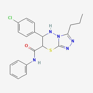 6-(4-chlorophenyl)-N-phenyl-3-propyl-6,7-dihydro-5H-[1,2,4]triazolo[3,4-b][1,3,4]thiadiazine-7-carboxamide