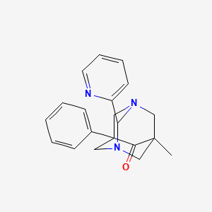 5-Methyl-7-phenyl-2-(2-pyridinyl)-1,3-diazatricyclo[3.3.1.1~3,7~]decan-6-one