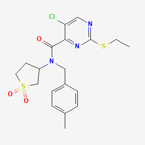 5-chloro-N-(1,1-dioxidotetrahydrothiophen-3-yl)-2-(ethylsulfanyl)-N-(4-methylbenzyl)pyrimidine-4-carboxamide