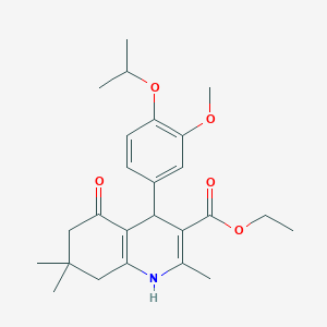 Ethyl 4-[3-methoxy-4-(propan-2-yloxy)phenyl]-2,7,7-trimethyl-5-oxo-1,4,5,6,7,8-hexahydroquinoline-3-carboxylate