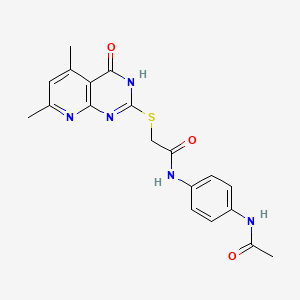 N-[4-(acetylamino)phenyl]-2-[(4-hydroxy-5,7-dimethylpyrido[2,3-d]pyrimidin-2-yl)sulfanyl]acetamide