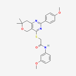 N-(3-methoxyphenyl)-2-{[2-(4-methoxyphenyl)-7,7-dimethyl-7,8-dihydro-5H-pyrano[4,3-d]pyrimidin-4-yl]sulfanyl}acetamide