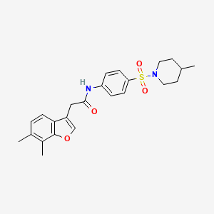 2-(6,7-dimethyl-1-benzofuran-3-yl)-N-{4-[(4-methylpiperidin-1-yl)sulfonyl]phenyl}acetamide