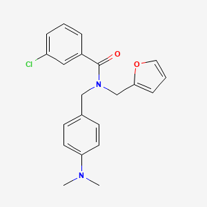 molecular formula C21H21ClN2O2 B11398871 3-chloro-N-[4-(dimethylamino)benzyl]-N-(furan-2-ylmethyl)benzamide 