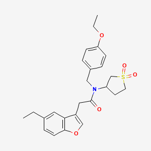 molecular formula C25H29NO5S B11398873 N-(1,1-dioxidotetrahydrothiophen-3-yl)-N-(4-ethoxybenzyl)-2-(5-ethyl-1-benzofuran-3-yl)acetamide 