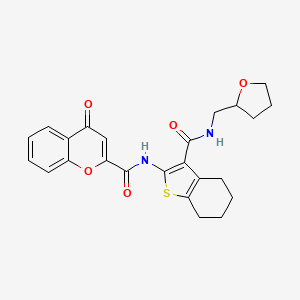 4-oxo-N-{3-[(tetrahydrofuran-2-ylmethyl)carbamoyl]-4,5,6,7-tetrahydro-1-benzothiophen-2-yl}-4H-chromene-2-carboxamide