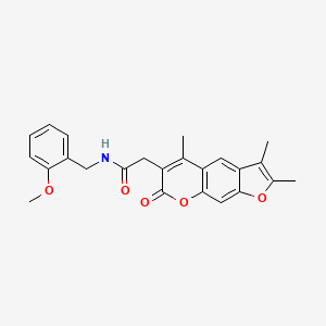 N-(2-methoxybenzyl)-2-(2,3,5-trimethyl-7-oxo-7H-furo[3,2-g]chromen-6-yl)acetamide