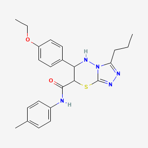 molecular formula C23H27N5O2S B11398912 6-(4-ethoxyphenyl)-N-(4-methylphenyl)-3-propyl-6,7-dihydro-5H-[1,2,4]triazolo[3,4-b][1,3,4]thiadiazine-7-carboxamide 