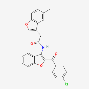 N-[2-(4-chlorobenzoyl)-1-benzofuran-3-yl]-2-(5-methyl-1-benzofuran-3-yl)acetamide