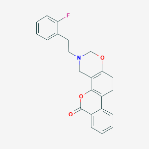 3-(2-Fluorophenethyl)-3,4-dihydro-2H,6H-benzo[3,4]chromeno[8,7-E][1,3]oxazin-6-one