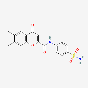 molecular formula C18H16N2O5S B11398985 6,7-dimethyl-4-oxo-N-(4-sulfamoylphenyl)-4H-chromene-2-carboxamide 