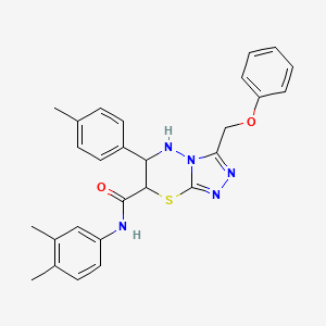 N-(3,4-dimethylphenyl)-6-(4-methylphenyl)-3-(phenoxymethyl)-6,7-dihydro-5H-[1,2,4]triazolo[3,4-b][1,3,4]thiadiazine-7-carboxamide