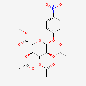 molecular formula C₁₉H₂₁NO₁₂ B1139902 甲基 (2R,3R,4R,5S,6R)-3,4,5-三乙酰氧基-6-(4-硝基苯氧基)氧杂环-2-羧酸酯 CAS No. 18472-49-6