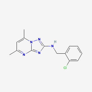 molecular formula C14H14ClN5 B11399042 N-[(2-chlorophenyl)methyl]-5,7-dimethyl-[1,2,4]triazolo[1,5-a]pyrimidin-2-amine 