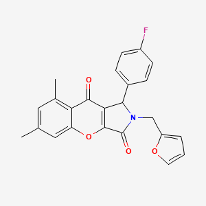 molecular formula C24H18FNO4 B11399061 1-(4-Fluorophenyl)-2-(furan-2-ylmethyl)-6,8-dimethyl-1,2-dihydrochromeno[2,3-c]pyrrole-3,9-dione 