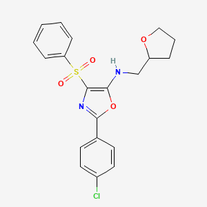 2-(4-chlorophenyl)-4-(phenylsulfonyl)-N-(tetrahydrofuran-2-ylmethyl)-1,3-oxazol-5-amine