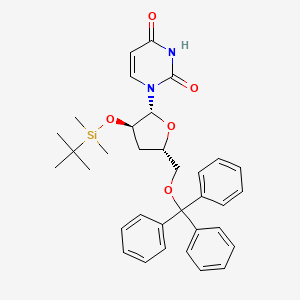 molecular formula C₃₄H₄₀N₂O₅Si B1139908 2'-O-(tert-Butyldimethylsilyl)-3'-deoxy-5'-O-trityluridine CAS No. 130860-12-7
