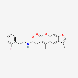 molecular formula C25H24FNO4 B11399096 N-[2-(2-fluorophenyl)ethyl]-2-(2,3,5,9-tetramethyl-7-oxo-7H-furo[3,2-g]chromen-6-yl)acetamide 