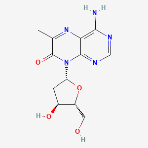 molecular formula C₁₂H₁₅N₅O₄ B1139911 4-Amino-6-methyl-8-(2-deoxy-beta-D-ribofuranosyl)-7(8H)-pteridone CAS No. 195442-55-8