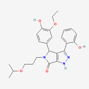 4-(3-ethoxy-4-hydroxyphenyl)-3-(2-hydroxyphenyl)-5-[3-(propan-2-yloxy)propyl]-4,5-dihydropyrrolo[3,4-c]pyrazol-6(1H)-one