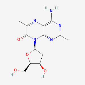 molecular formula C₁₃H₁₇N₅O₄ B1139912 4-Amino-2,6-dimethyl-8-(2'-deoxy-beta-D-ribofuranosyl)-7(8H)-pteridone CAS No. 195442-56-9