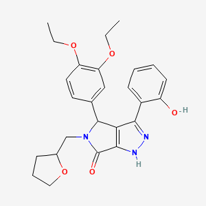 4-(3,4-diethoxyphenyl)-3-(2-hydroxyphenyl)-5-(tetrahydrofuran-2-ylmethyl)-4,5-dihydropyrrolo[3,4-c]pyrazol-6(1H)-one